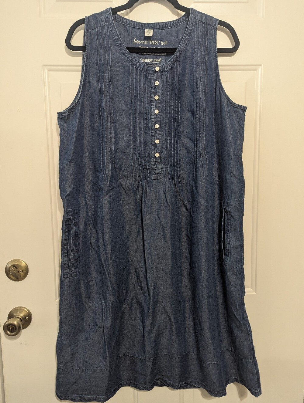 Coldwater Creek  Women's Tencel Denim Dress Sleeveless Size Large